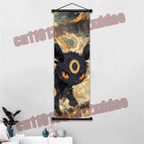 Pokemon Anime Poster Scroll Painting, Pikachu, Charizard, Eevee, Gengar, Mewtwo, Room Art White Canvas Painting Wall Decoration