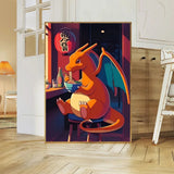 Anime P-Pokemon Poster Art  canvas poster Coffee House Bar Room Wall Decor