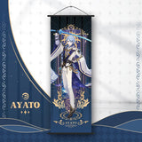 Genshin Impact Scroll Canvas Painting Columbina Sandrone Flins Home Decor Wall Hanging Anime Poster Wall Art Room Decoration