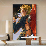 Anime My Hero Academia Hawks Classic Anime Poster Self-adhesive Art Waterproof Paper Sticker Coffee House Bar Room Wall Decor