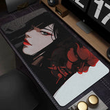 Gamer Mouse Pad Oni Devil Mask Rubber Mouse Mat Anime Girls Large Gaming Mousepad Game HD Print Keyboard Pad Non-Slip Desk Mat