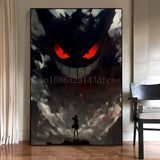 Pokemon Anime Figures Ink Painting Painting Canvas Painting Gengar Posters Prints Wall Art Picture for Living Room Children Gift
