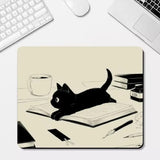 Small Anime Kawaii Black Cat Mouse pad Cartoon Desk mat Gaming Keyboard Table Mat Office Decor for PC Mouse Carpet Computer game