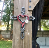 Product Metal Wall Art Horseshoe Cross Outdoor