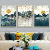 Nordic Abstract Geometric Mountain Landscape Wall Art Canvas Painting Poster