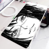 Black and White Anime Girl Table Mat Large Mouse Pad Office Keyboard Edge Locking Desk Mat Gaming Accessories Non-slip Mousepad