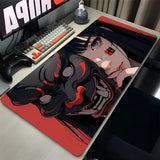 Mouse Pad PC Anime Sexy Girls Keyboard Rug Black and White Manga Mousepad Laptop Gaming Desk Mat XXL Devil Oni Mask Soft Carpet
