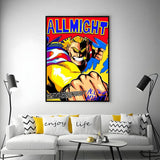My H-hero A-academia all might anime Poster Versatile HD Waterproof Wall Art Self-Adhesive Decor for Any Space Ideal Gift
