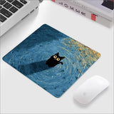 Anime Cute Cat In Water Mouse Pad Computer Accessories Office Game Table Mat Rubber Anti-slip Mousepad Small XS Decor Desk Pads