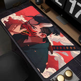 Gamer Mouse Pad Oni Devil Mask Rubber Mouse Mat Anime Girls Large Gaming Mousepad Game HD Print Keyboard Pad Non-Slip Desk Mat