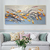 Handmade Oil Painting Canvas Wall Art Decoration Animal A Group Of Cheerful Little Fish Home Living Room Decor Rolled Frameless Unstretched Painting