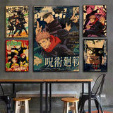 Japanese Anime J-Jujutsu K-Kaisen Poster Sticky Wall Art Printing Waterproof Home Living Bed Room Bar Aesthetic Decor
