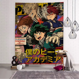 VIKAMA My Hero Academia Tapestry, Anime Wall Art, Cute Cartoon Print, Perfect for Bedroom, Living Room, Dorm Decor