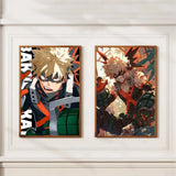 1pc My Hero Academia Bakugo Katsuki Anime Poster Self-adhesive Art Waterproof Paper Sticker Coffee House Bar Room Wall Decor