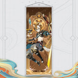 Xiao Yelan Kazuha Hutao Genshin Impact Scroll Canvas Wall Hanging Painting Home Decor Anime Poster Wall Art Room Decoration