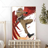 Anime My Hero Academia Hawks Classic Anime Poster Self-adhesive Art Waterproof Paper Sticker Coffee House Bar Room Wall Decor