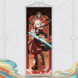 Xiao Yelan Kazuha Hutao Genshin Impact Scroll Canvas Wall Hanging Painting Home Decor Anime Poster Wall Art Room Decoration