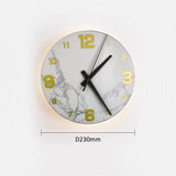 Round Clock Yellow Cave Stone Wall Lamp