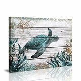 HD Printing Bathroom Wall Decoration, Ocean Art Green Turtle