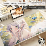 Kawaii Anime Girl Mouse Pad Sousou No Frieren Beyond Journey End Keyboard Rug Laptop Lotus Flower Gaming Mousepad PC HD Desk Mat