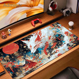Pink Fox Mouse Mat Anime Kawaii Cute Mousepad Natural Rubber Gaming Table Pad Extra-large size Office Computer Mouse Desk Mats