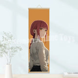 Chainsaw Man Anime Poster Wooden-framed Scroll Painting HD Quality Wall Art Retro Posters for Home Room Wall Decor