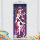 Xiao Yelan Kazuha Hutao Genshin Impact Scroll Canvas Wall Hanging Painting Home Decor Anime Poster Wall Art Room Decoration