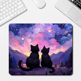 Small Anime Kawaii Black Cat Mouse pad Cartoon Desk mat Gaming Keyboard Table Mat Office Decor for PC Mouse Carpet Computer game