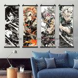 Demon Slayer Poster Home Decor Hashibira Inosuke Canvas Scrolls Picture Agatsuma Zenitsu Wall Art Kamado Nezuko Hanging Painting