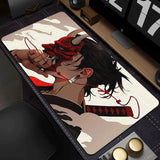 Gamer Mouse Pad Oni Devil Mask Rubber Mouse Mat Anime Girls Large Gaming Mousepad Game HD Print Keyboard Pad Non-Slip Desk Mat