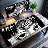 Black and white Mouse Pad Cute HD branco Desk Pad Extended Gaming Keyboard Mats Large XXL Gamer Collage Horror Anime Mousepad