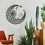 Moon Flower Alloy Black Wall Art Ornament Artifact
