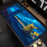 New Kawaii Japan Anime Pikachu Leather Mouse Pad PC Colorful Gamer Cabinet Mousepad Pokemon Keyboard Rug Laptop Gaming Desk Mat