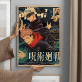 Japanese Anime J-Jujutsu K-Kaisen Poster Sticky Wall Art Printing Waterproof Home Living Bed Room Bar Aesthetic Decor