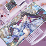 Anime Cute Columbina Mousepad Non-slip Rubber Gaming Genshin Impact Mouse Pad Keyboard Mat Computer PC Laptop Pad XXL Desk Mat