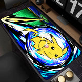 New Kawaii Japan Anime Pikachu Leather Mouse Pad PC Colorful Gamer Cabinet Mousepad Pokemon Keyboard Rug Laptop Gaming Desk Mat