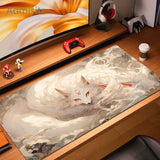 Pink Fox Mouse Mat Anime Kawaii Cute Mousepad Natural Rubber Gaming Table Pad Extra-large size Office Computer Mouse Desk Mats