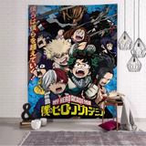 VIKAMA My Hero Academia Tapestry, Cartoon Anime Wall Hanging, Cute Home Decor for Living Room Bedroom, Large Wall Art Decor