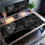 Black and white Mouse Pad Cute HD branco Desk Pad Extended Gaming Keyboard Mats Large XXL Gamer Collage Horror Anime Mousepad