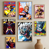 My H-hero A-academia all might anime Poster Versatile HD Waterproof Wall Art Self-Adhesive Decor for Any Space Ideal Gift