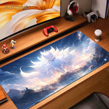 Pink Fox Mouse Mat Anime Kawaii Cute Mousepad Natural Rubber Gaming Table Pad Extra-large size Office Computer Mouse Desk Mats