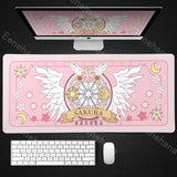 Xxl Sakura Card Anime Mousepad Large Gaming Keyboard Mouse Pad Clow Card Mousemat  Computer Office Tablemat Extended Desk Mat