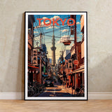 Rainy Tokyo Japanese Woodblock Tea Emple Print  Anime City Poster Wall Art Decor Gift Living Room Bedroom Decorative Pictures