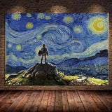 The Legend of Zelda Poster Van Gogh Starry Night Canvas Painting Japanese anime game  Wall Art Living Room Decor Home Decor
