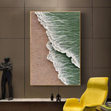 Sea Beach Oil Painting Hand Painted White Ocean Waves Texture Canvas Painting Living Room Decor Modern Wall Picture Art Crafts Hot Selling Pieces