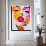 Handmade Oil Painting Canvas Wall Art Decoration Modern Abstract Knife Drawing  Human Face For Home Living Room Decor Rolled Frameless Unstretched Painting