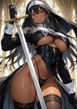 Fantasy Art Sexy Cartoon Animal Roleplay Anime Girl Dark Demon Witch Abstract Poster Canvas Painting Wall Art Picture Home De