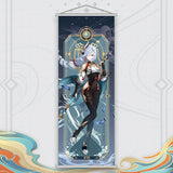 Xiao Yelan Kazuha Hutao Genshin Impact Scroll Canvas Wall Hanging Painting Home Decor Anime Poster Wall Art Room Decoration