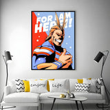 My H-hero A-academia all might anime Poster Versatile HD Waterproof Wall Art Self-Adhesive Decor for Any Space Ideal Gift