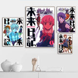 Anime Figure Mirai Nikki The Future Diary Poster Aesthetic Canvas Painting Home Decoration For Wall Art Mural Kawaii Room Decor